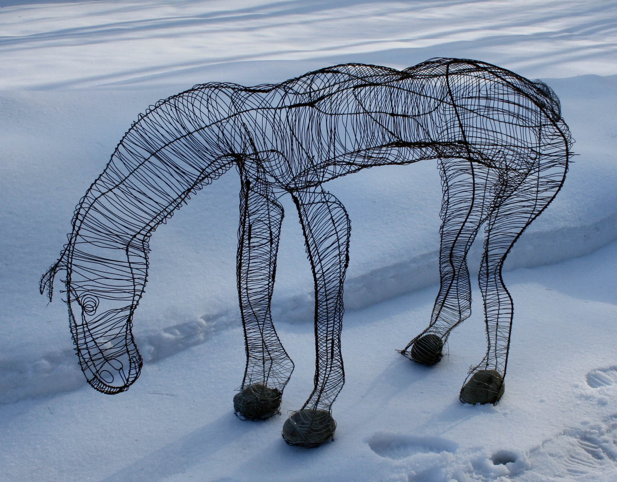 Life size horse sculpture